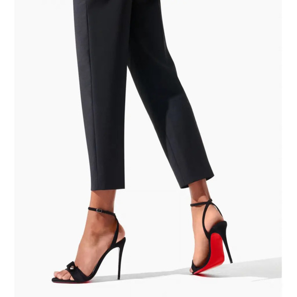 Christian Louboutin Umberta 100 Black Suede Ankle Strap Sandal Heel Pump 41 - Picture 5 of 12